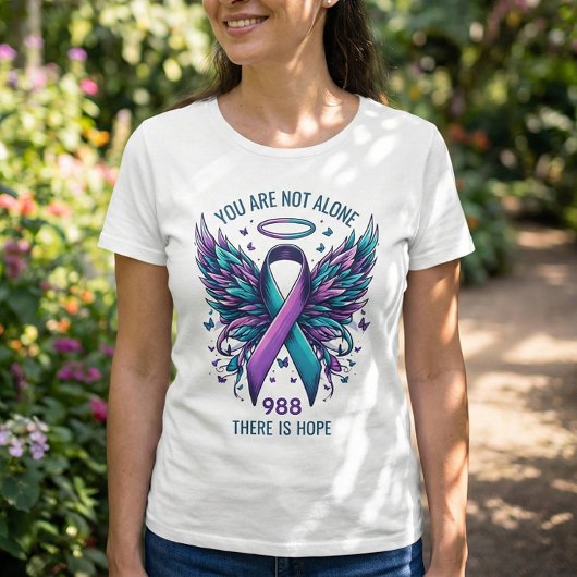 988 自殺予防 リボン サポート あなたは大切 Tシャツ