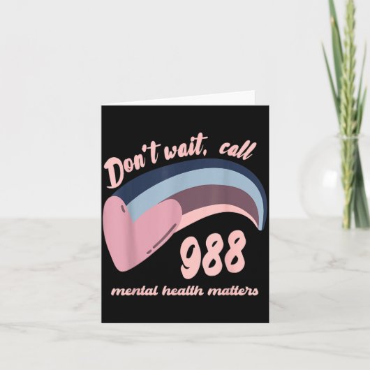 988 Mental Health S Suicide Prevention Awareness  カード (正面)