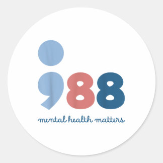 988 Mental Health S Suicide Prevention Awareness  ラウンドシール