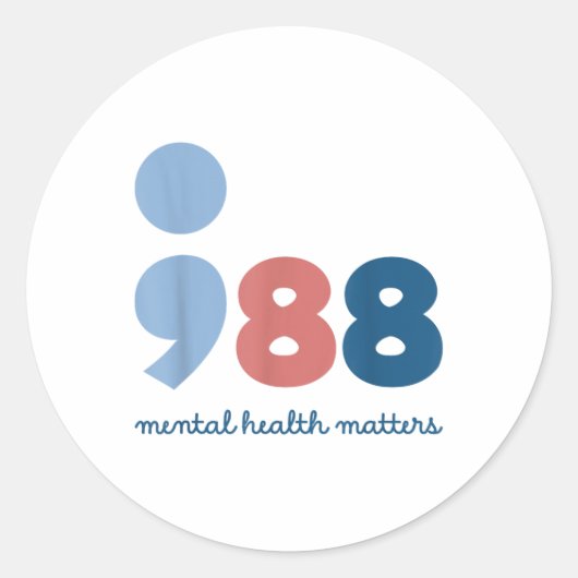 988 Mental Health S Suicide Prevention Awareness  ラウンドシール (正面)
