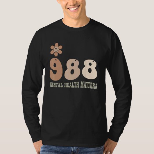 988 Semicolon Mental Health Matters Suicide Preven Tシャツ (正面)