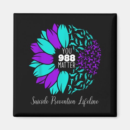 988 Suicide Prevention Awareness Semi-colon You  マグネット (正面)