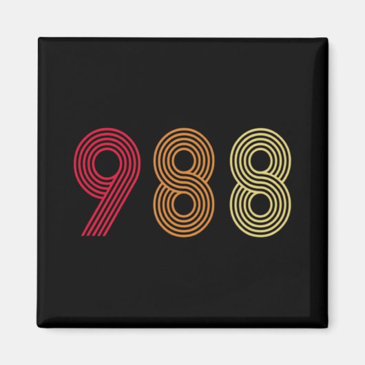 988 Suicide Prevention Hotline Health Mental Aware マグネット (正面)