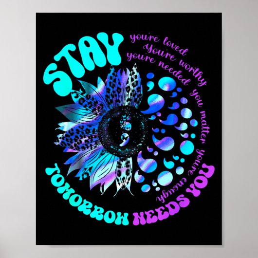 988 Suicide Prevention Stay Tomorrow Needs You Men ポスター (正面)