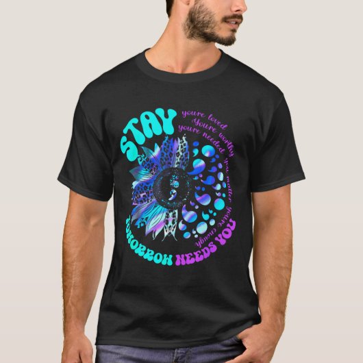 988 Suicide Prevention Stay Tomorrow Needs You Men Tシャツ (正面)