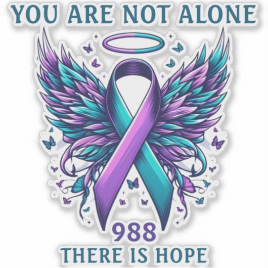 988 Suicide Prevention You Matter Ribbon Support  シール (正面)