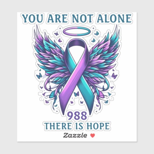 988 Suicide Prevention You Matter Ribbon Support  シール (シート)