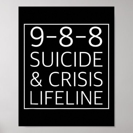 988 Tシャツ - 自殺予防 危機対応ホットライン 988 ポスター (正面)