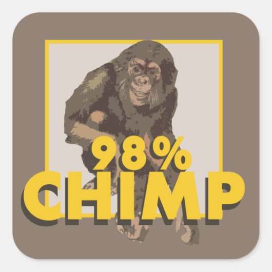 98%チンパンステッカー スクエアシール (正面)