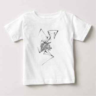 98 ブラック ホワイト 抽象 トライバル タトゥー アート ベビーTシャツ