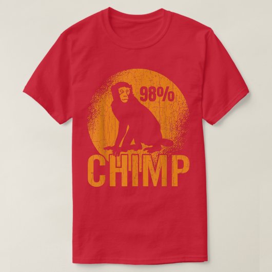 98 Chimp Monkey Funny Monkeys Animal Lover Graphic Tシャツ (デザイン正面)