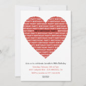 98th誕生日の招待ガールxoxo sweetheart 招待状 (正面)