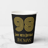 98th Birthday: Art Deco Inspired Look “98” & Name 紙コップ (裏面)