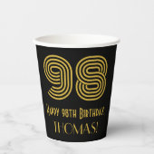 98th Birthday: Art Deco Inspired Look “98” & Name 紙コップ (正面)