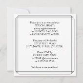 98th Birthday Party:アールデコスタイル(名前をカスタムする付) 招待状 (裏面)