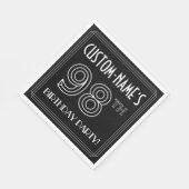 98th Birthday Party:アールデコスタイル+名前をカスタムする スタンダードランチョンナプキン (角)