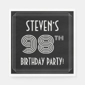 98th Birthday Party:アールデコスタイル+名前をカスタムする スタンダードランチョンナプキン (正面)