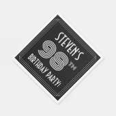 98th Birthday Party:アールデコスタイル+名前をカスタムする スタンダードランチョンナプキン (角)