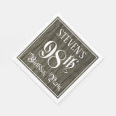 98th Birthday Party — ファンシー Script, フェイク Wood Look スタンダードランチョンナプキン (角)