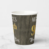 98th Birthday Party — フェイク金ゴールド&ウッドフェイク・ルックス 紙コップ (左)