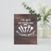 「99の問題が得ある、でもグリルは1つじゃないおもしろい ポストカード (スタンド正面)