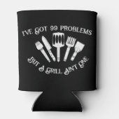 「99の問題が得ある、でもグリルは1つじゃないおもしろい 缶クーラー (裏面)