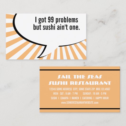 99の問題だが、寿司は問題になる 名刺 (正面/裏面)
