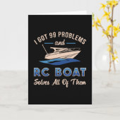 99の悩みがあってもRCボートモデルが好き ユニークなRCボート カード (黄色い花)