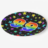 99イベント:はっきりした,おもしろい,レインボーカラフル99 ペーパープレート (アングル)