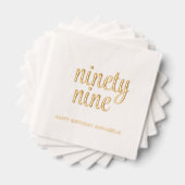 99エレガント誕生日ゴールドフォイルモダンナプキンス 箔ナプキン (インサイチュ (積み重ね))