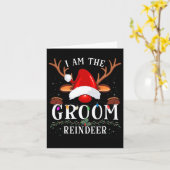 99ギフト私は新郎トナカイのクリスマスファミリー カード (黄色い花)