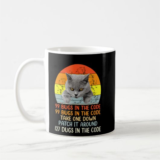 99コードCatのバグ コーヒーマグカップ (左)