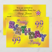99回目のパーティーの招待状 招待状 (正面/裏面)