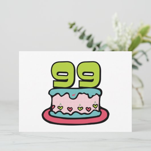 99歳お誕生日ケーキ カード (スタンド正面)