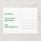 99歳の誕生日おめでとう：楽しいスターパターン、虹99、名前 ポストカード (裏面)