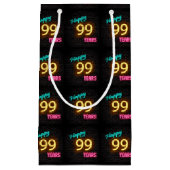 99歳の誕生日にネオンのサインが入る スモールペーパーバッグ (正面)