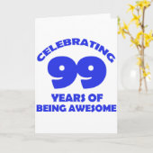 99歳の誕生日デザイン カード (黄色い花)