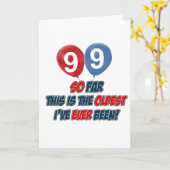 99歳の誕生日デザイン カード (黄色い花)