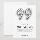 99歳の誕生日パーティーのご招待 招待状 (正面/裏面)