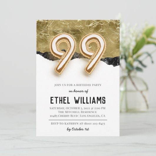 99歳の誕生日パーティー招待状 招待状 (スタンド正面)