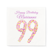 99歳の誕生日99花の水彩アート