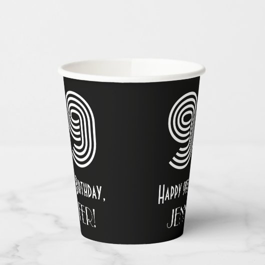99番目の誕生日—アールデコインスパイアの見た目は「99」 +名前 紙コップ (左)