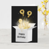 99誕生日バルーン(白いボックス) カード (黄色い花)