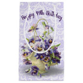 99誕生日パンシーバスケットオンレース スモールペーパーバッグ (正面)