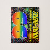 99誕生日:おもしろいカラフル花火 ジグソーパズル (縦)