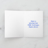 99誕生日:おもしろいケーキとキャンドル+名前をカスタムする カード (内部)