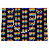 99誕生日:おもしろいレインボーイベント第99パターン ラージペーパーバッグ (正面)