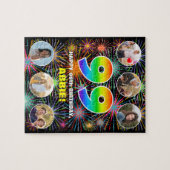 99誕生日:おもしろいレインボー#,名前をカスタムする+写真 ジグソーパズル (横)