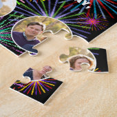 99誕生日:おもしろいレインボー#,名前をカスタムする+写真 ジグソーパズル (側面)