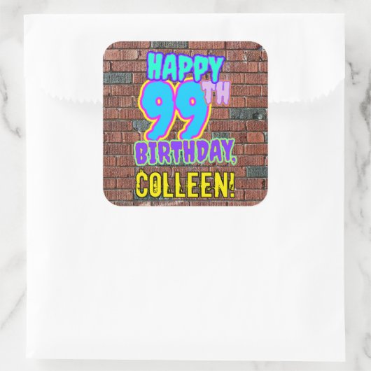 99誕生日-おもしろい、アーバングラフィティインスパイアルック スクエアシール (バッグ)